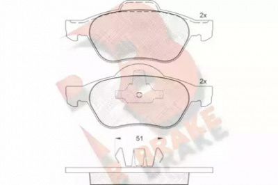 R BRAKE rb1431 -  Комплект тормозных колодок, дисковый тормоз